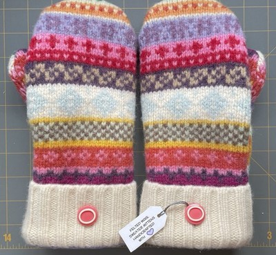 WOOL SWEATER MITTENS Made From RARE VTG FELTED Lambswool Holiday GAP Sweater NWT