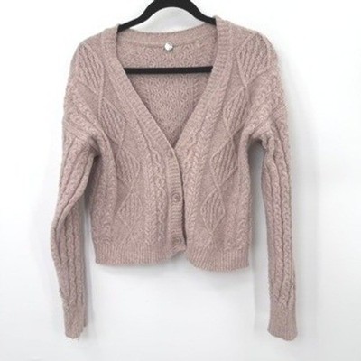 Margaret O'Leary Crop Cardigan Women S California Chic Boho Cottage Cable Knit