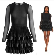 ALICE + OLIVIA CHARA TIERED RUFFLE MINI DRESS SIZE 2 $495
