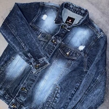 Vintage Southpole Trucker Jean Jacket Mens Medium Blue Denim Hip Hop Urban Y2K