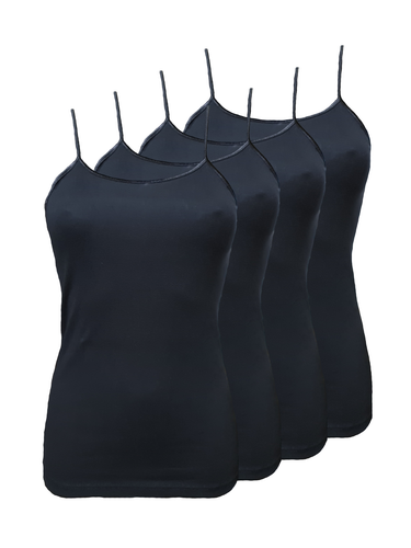 Fontana Intimo, 4 Tanktops Frau Top Schmale Schulter Rand Satin 100% Baumwolle - Bild 8 von 8