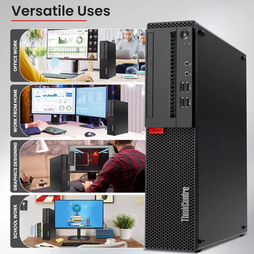 Lenovo Desktop Computer Intel i5 SFF 16GB RAM 500G SSD Windows 11 Pro Wi-Fi DVD - Picture 2 of 4