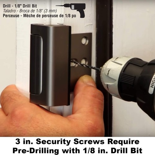 Door Lock Security Defender U10827 Reinforcement 3" Satin Nickel Anodized Finish - Picture 5 of 5