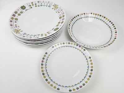 ROSENTHAL Emilio Pucci Set of 9 MCM Plates with Discoloration