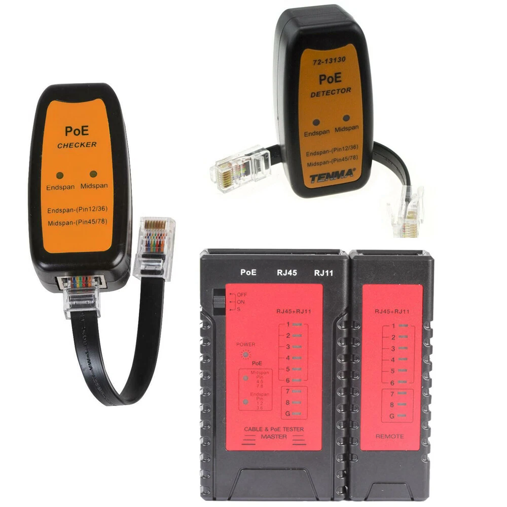 PoE Tester Power Over Ethernet Checker RJ45 CCTV Network Check Lead Cat5/6 fault | eBay