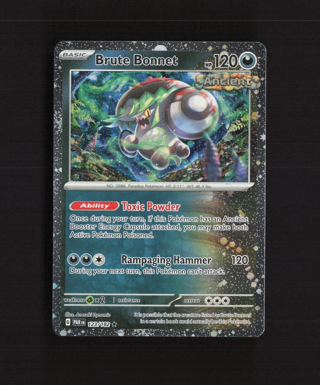 Brute Bonnet 123/182 Scarlet & Violet Cosmos Holo Exclusive Pokemon Card LP