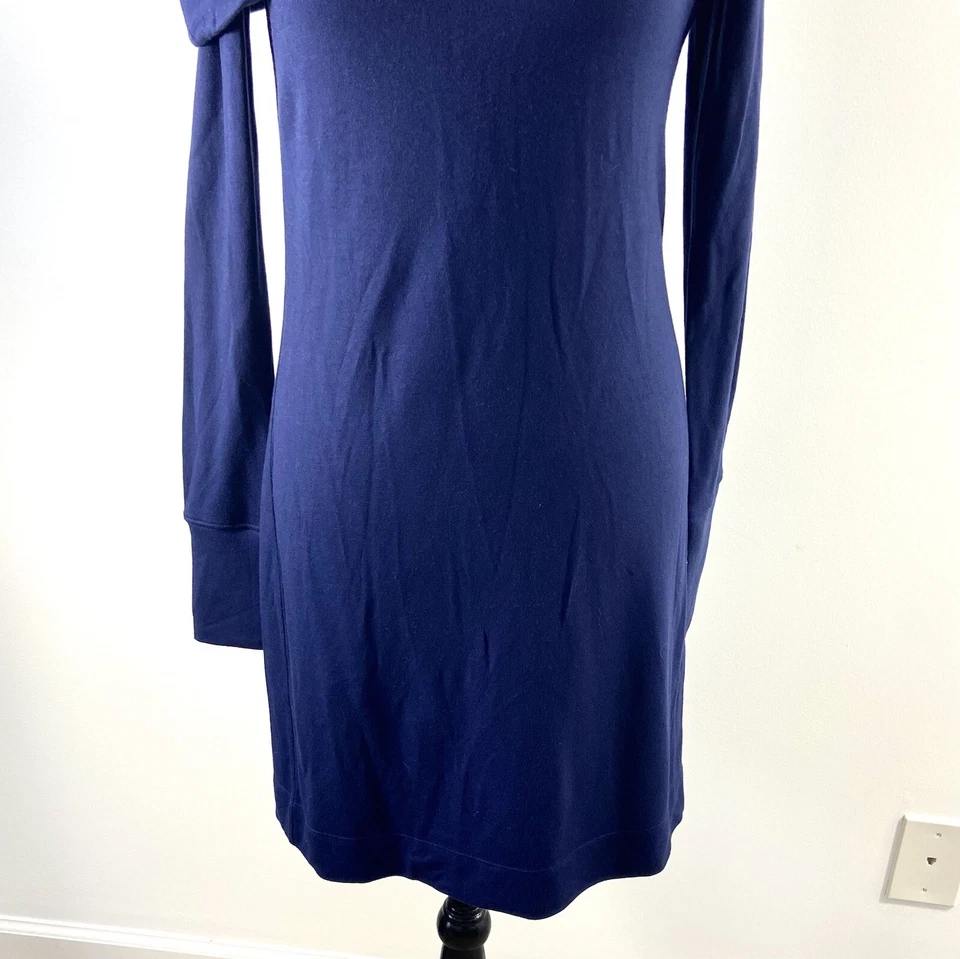 Nuevo Vestido Lilly Pulitzer Belinda Para Mujer XS Azul Marino Hombro Frío Mangas Largas Foto 4 de 4