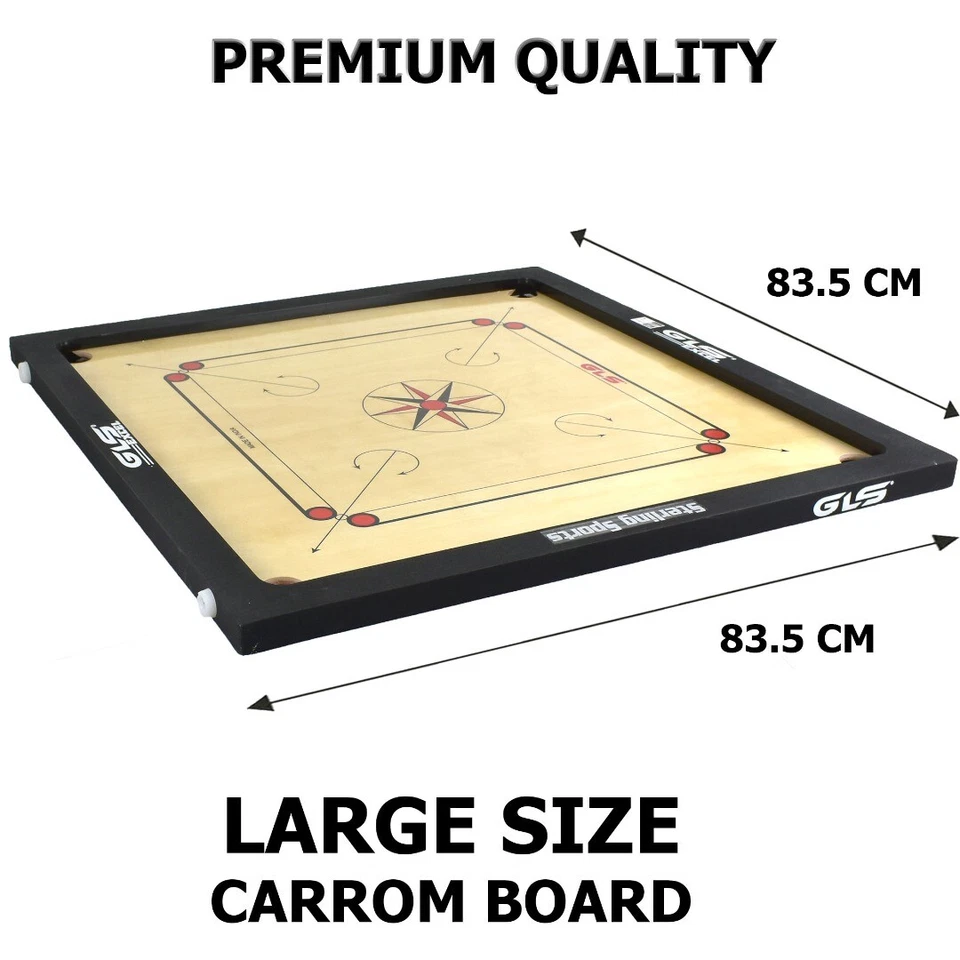 Carrom Board Game Large PREMIUM QUALITY Size 83cm x 83cm With Striker and Coins - Image 2 of 4