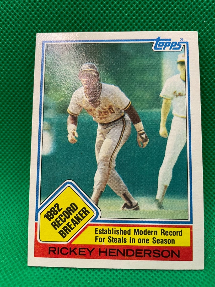 1983 TOPPS# 2 1982 RECORD BREAKER MOST STEALS SINGLE SEASON RICKEY