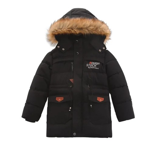 Boys Jacket Heavy Plus Velvet Thicken Keep Warm Hooded Coat for 3-12 Years Kids - Picture 8 of 29