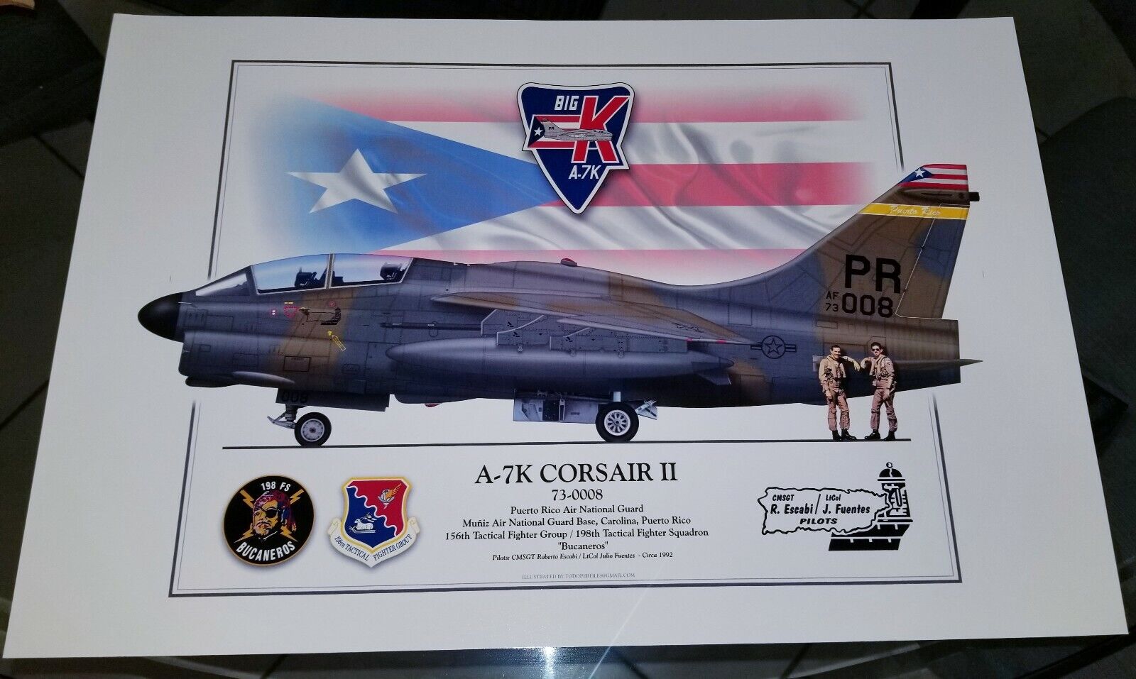 poster profile PRANG A-7K Corsair 198FS 156th Bucaneros Puerto rico Air Guard