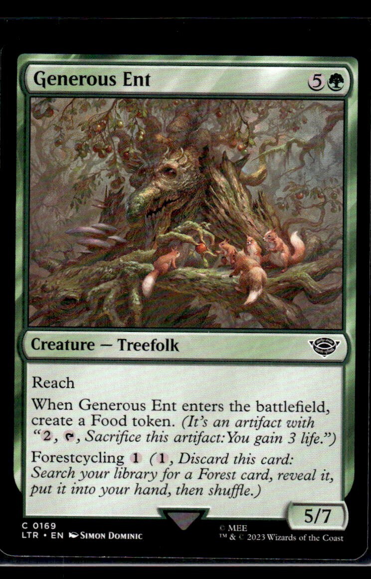 Magic Lord of the Rings MTG LOTR Generous Ent C 0169 Pack Fresh $1
