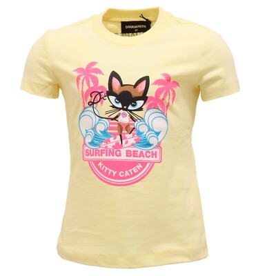 3896T maglia bimba DSQUARED2 giallo multicolor t-shirt kid