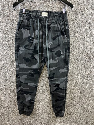 Rag Supply Black Camo Joggers Drawstring Elastic Waist Camouflage