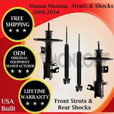 Monroe OEM Front Struts & Rear Shocks For 2009-2014 Nissan Maxima Lifetime Warr.