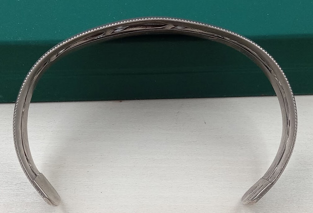 Native Cuff Bracelet with Distinctive Beaded Patt… - image 2