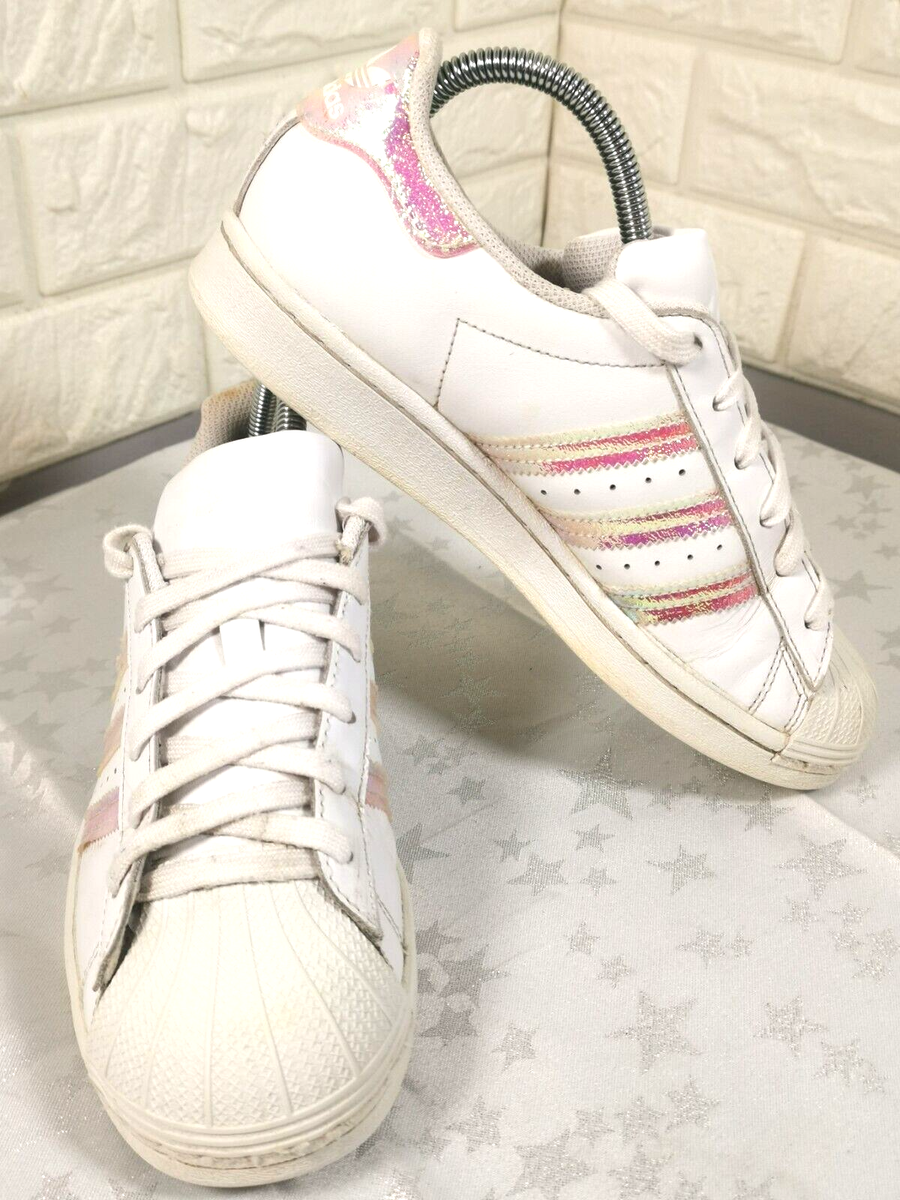 Adidas Originals Superstar Size Trainers White Iridescent Womens/Girls