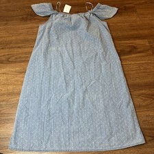 J. Crew Women’s Chambray Flutter Sleeve Dress Size 2 NWT NEW