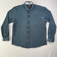 Buttercloth Shirt Mens X-Large Green Blue Icy Cotton Regular Fit Button Up LS