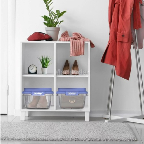 Hefty 18 Qt Clear Storage Bin With Blue Hi Rise Lid 7445031717719 eBay
