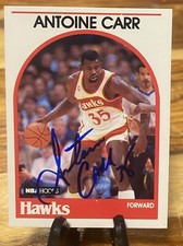 1989/90 Hoops #278 Antoine Carr Hawks Authentic Hand Signed Auto On Card