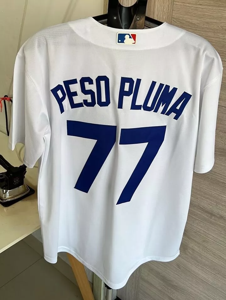 Fan Made No #77 Angeles Dodgers Peso Pluma Baseball Jersey Vintage Small-2xl