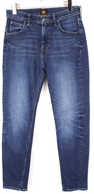 Lee Austin Herren Jeans W29 L32 Regular Tapered Zip Fly Denim Blau