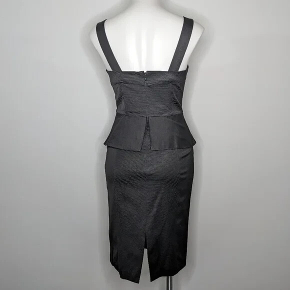 White House Black Market black peplum body con dress 4 Gem