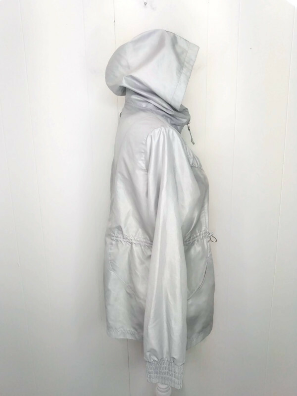 Fila Womens Small Silver Metallic Gray Windbreaker Jacket