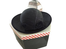 VTG DOESKIN Women's Black Felted Wool Race Hat USA