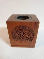 LaserCrafts Laser Cut Tree of Life Design Walnut Wood Toothpick or Pen holder US