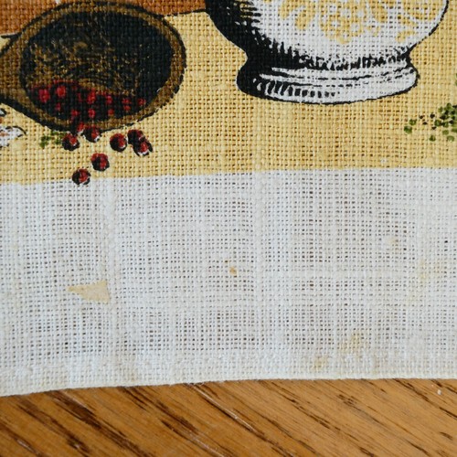 Kay Dee Handprints Linen Tea Towel Spice Shelf Sewell Jackson 17x30 in VTG NEW - Picture 5 of 7