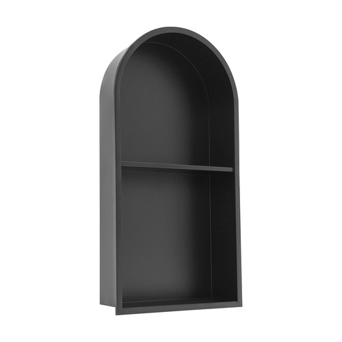 Stainless Steel Shower Niche 12" X 24", No Tile Needed Arched Niche Double Shelf - Picture 6 of 22