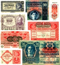 8 DIF RARE HISTORIC AUSTRO-HUNGARIAN EMP BILZ (1-20 KRONEN) 50-100-1000 OPTIONAL