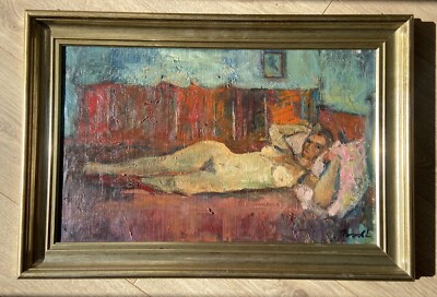 Laszlo Bod 1920-2001 original signiert Akt Ölgemälde Rezső Burghard Student