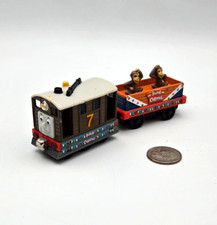 Thomas Friends Take n Play Along Train Tank - Carnival Toby  Monkey Car Lot x2