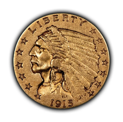 1915 G$2.50 Indian Head Gold Quarter Eagle - Some Luster - XF - SKU-G4052