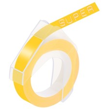 1PK For DYMO 3D Embossing Label Tape Organizer Xpress A521208 White/Yellow 12mm