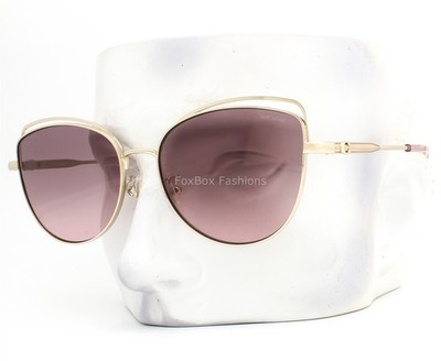 Coach Sunglasses HC 7162 900546 Shiny Pale Light Gold Gray Pink Gradient w/case 
