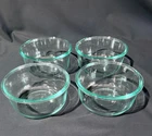 Set of 4 Pyrex 4-Cup 1qt Clear Glass Food Storage Bowl 7201R Made in USA No Lids