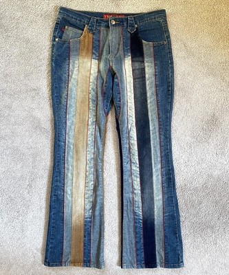 VTG Y2K YMI Lets Ubu Denim Corduroy Vertical Stripe Stretch Jeans 90 s Size 7