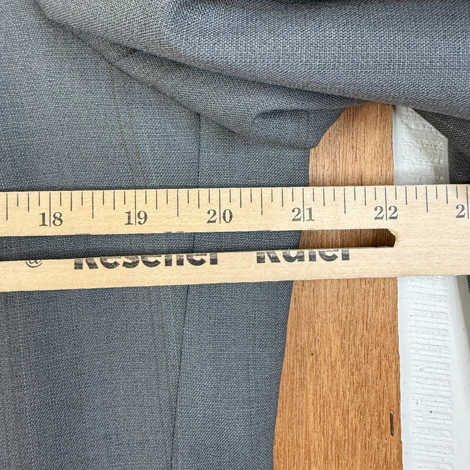 VTG Perry Ellis suit Mens 40R Gray Pinstripe 2 Button 100% Wool Pants 34x30 90s - Image 3 of 4