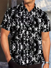 Body Skull Print Hawaiian Shirt - Adults  Youth