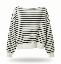Abercrombie Fitch Soft A F Striped Crewneck Sweatshirt Relaxed L