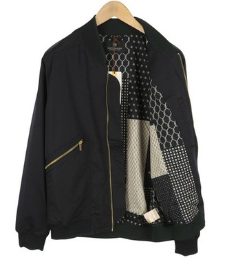 SCOTCH & SODA Herren Jacke L Schwarz Voll Kragen Bomber Leicht Full Zip