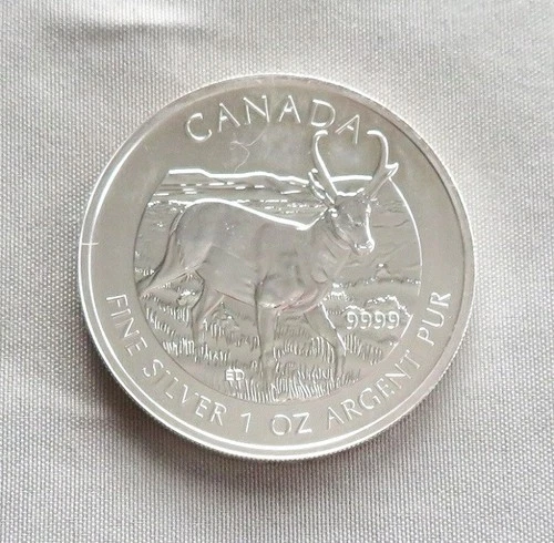 2013 Antelope - Canadian Silver 'Five Dollar' Coin - 1oz of .999 Fine