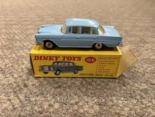 + Vintage Dinky Toys # 186 Blue Mercedes Benz 220 SE Car w/ Box