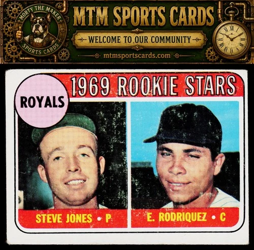 1969 Topps #49b Royals 1969 Rookie Stars (Steve Jones / Eliseo Rodriguez)
