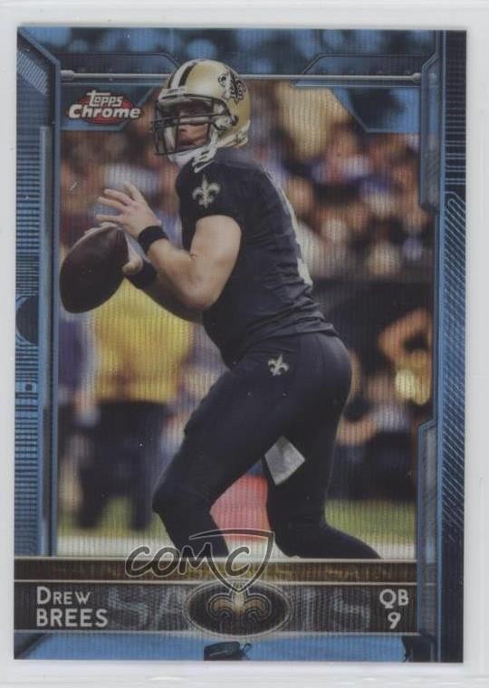 2015 Topps Chrome Blue Wave Refractor Drew Brees #12 z3i