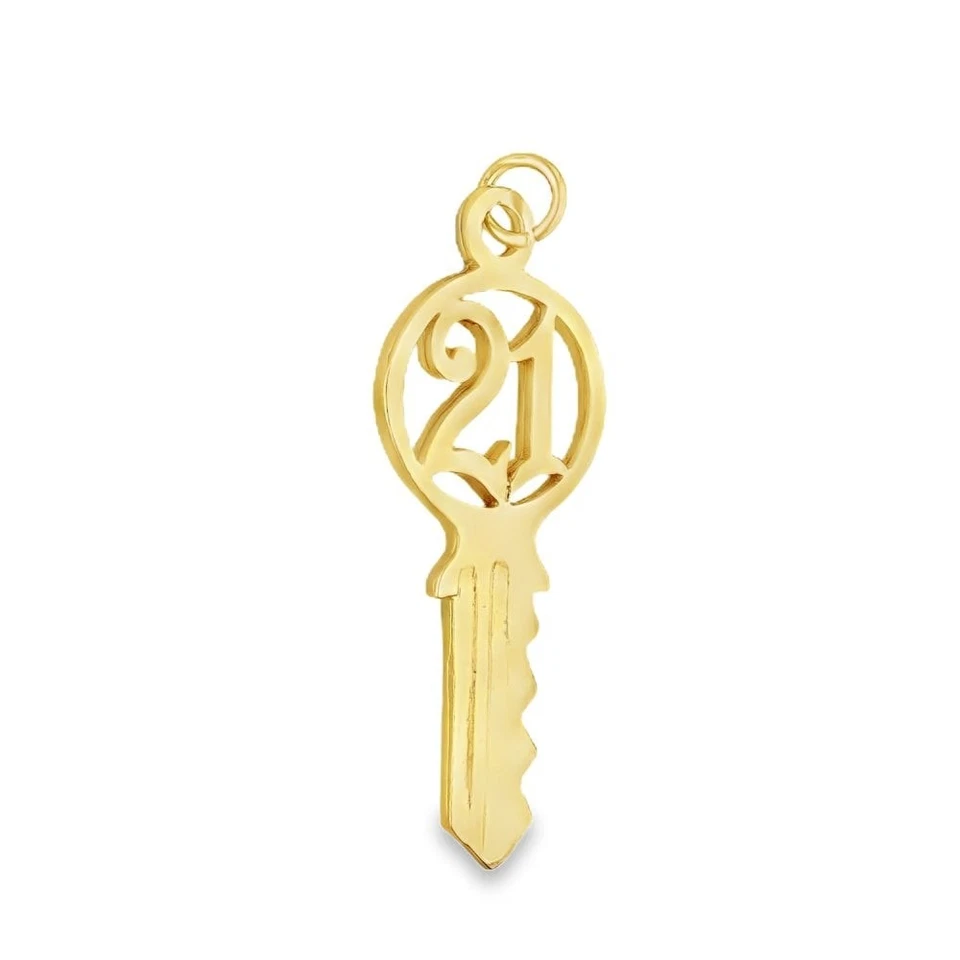 9ct Yellow Gold 21 Key Charm - 12x28x1mm - 1.2g - Image 2 of 3